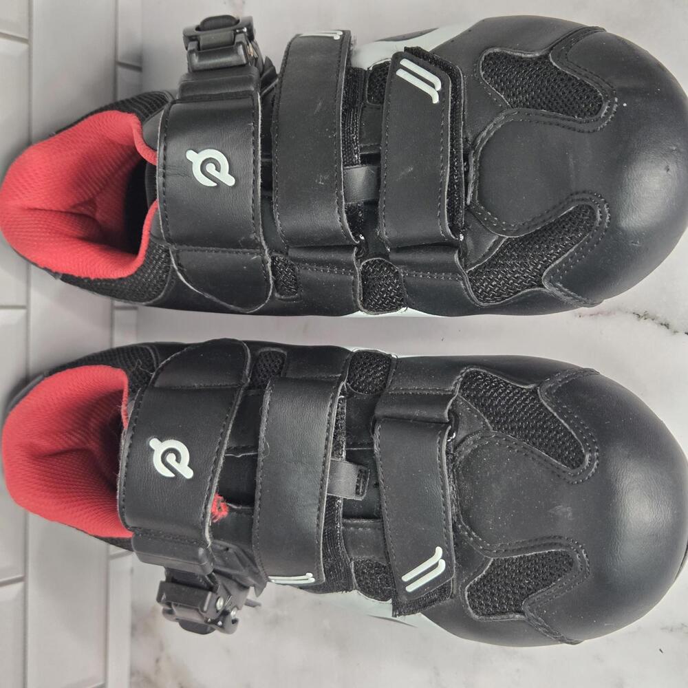 Peloton Cycling Shoes Black with Red Interior Size 9 EU 40